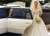 Wedding Car - Bride standing next to car